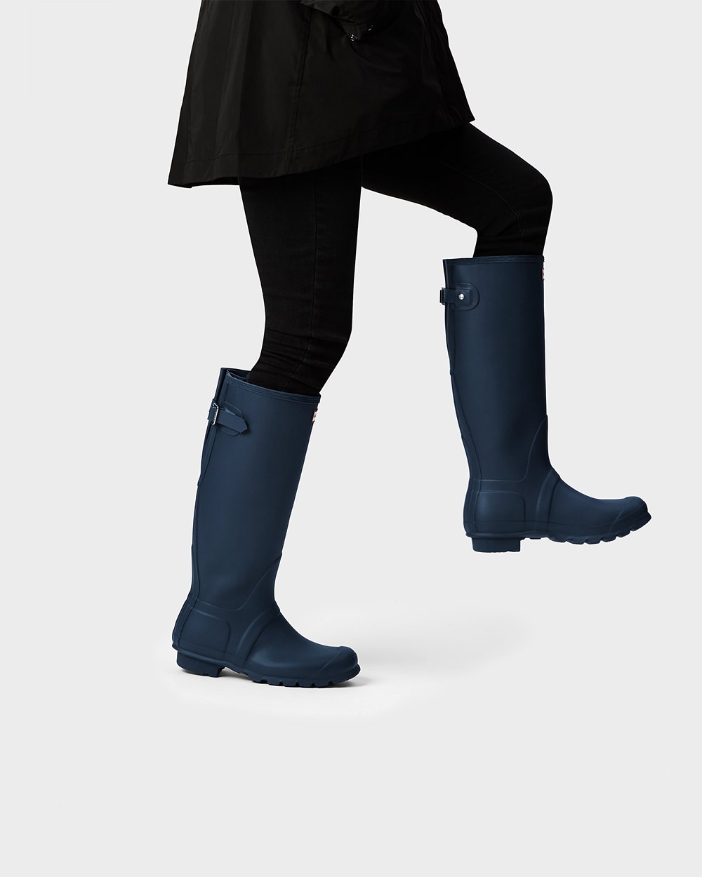 Women Hunter Original Back Adjustable | Tall Rain Boots Navy | NZ-80425-WSJL